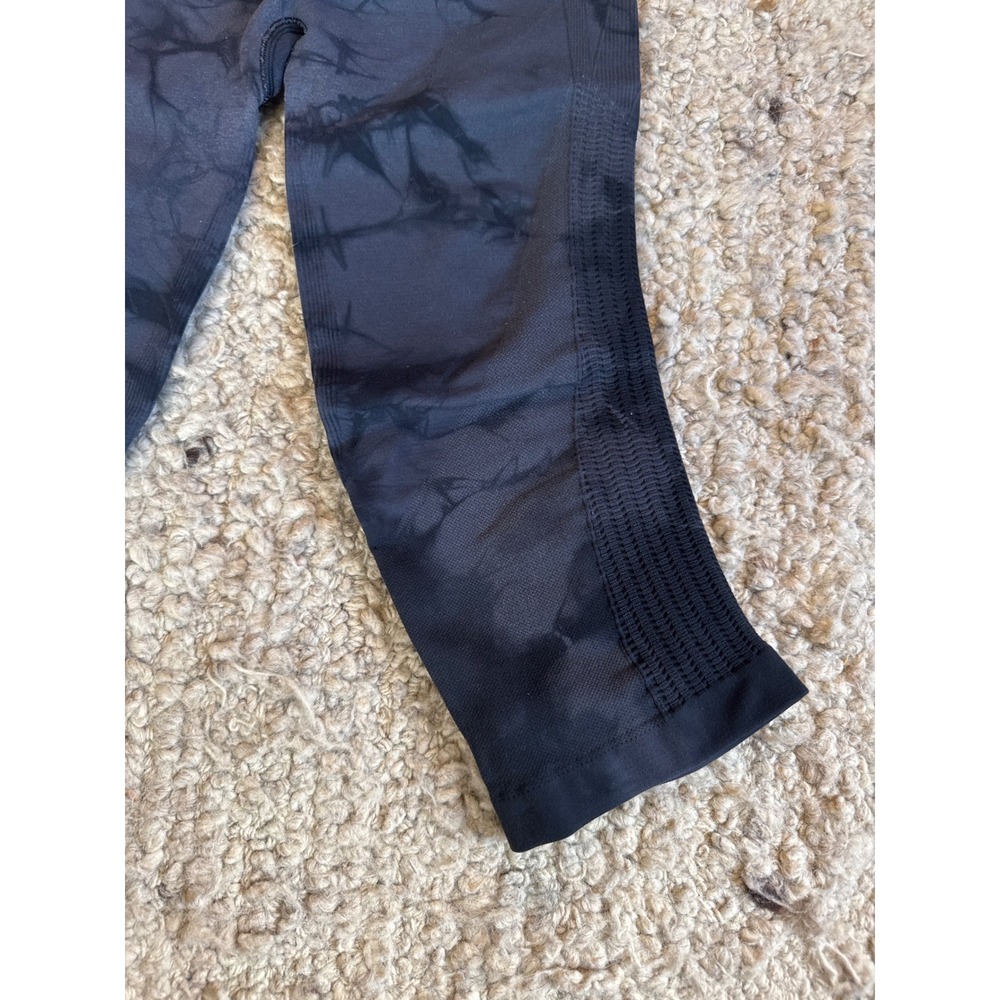 Lululemon Ebb to Street Tight Tie Dye Black Grey Seamless Yoga Leggings Crop - Picture 3 of 6